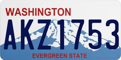 WA license plate AKZ1753
