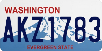WA license plate AKZ1783