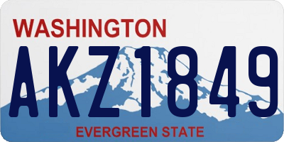 WA license plate AKZ1849
