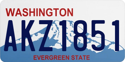WA license plate AKZ1851