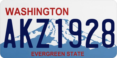 WA license plate AKZ1928