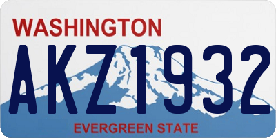 WA license plate AKZ1932