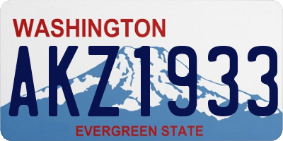 WA license plate AKZ1933
