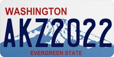 WA license plate AKZ2022