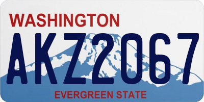 WA license plate AKZ2067