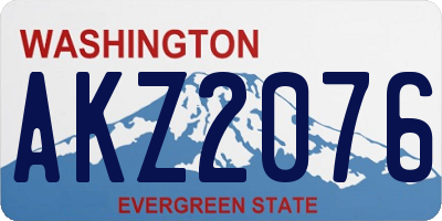 WA license plate AKZ2076