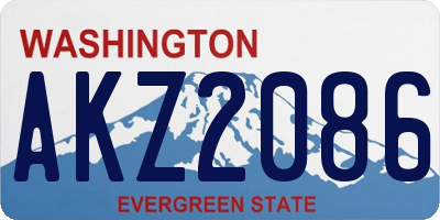 WA license plate AKZ2086