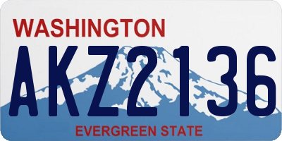 WA license plate AKZ2136