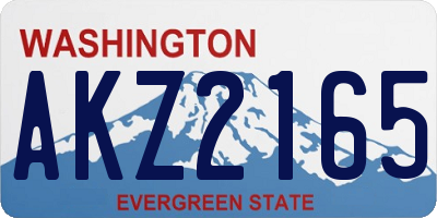 WA license plate AKZ2165