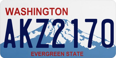 WA license plate AKZ2170