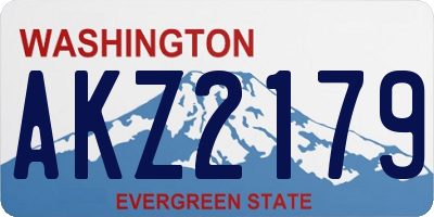 WA license plate AKZ2179