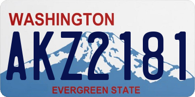 WA license plate AKZ2181