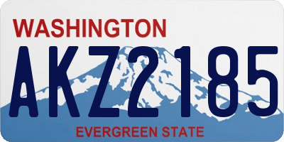 WA license plate AKZ2185