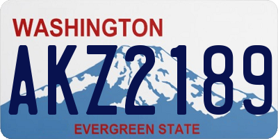 WA license plate AKZ2189