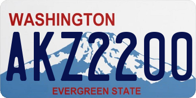 WA license plate AKZ2200