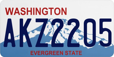 WA license plate AKZ2205