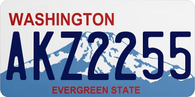 WA license plate AKZ2255