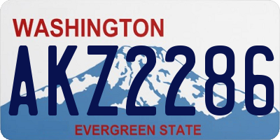 WA license plate AKZ2286