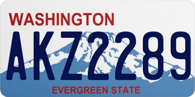 WA license plate AKZ2289