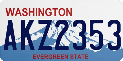 WA license plate AKZ2353