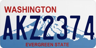 WA license plate AKZ2374