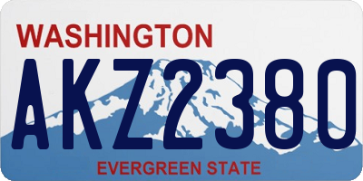 WA license plate AKZ2380
