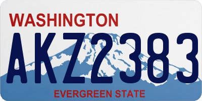 WA license plate AKZ2383