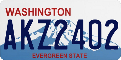 WA license plate AKZ2402