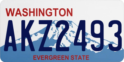 WA license plate AKZ2493