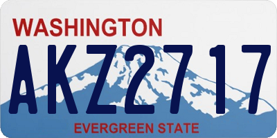 WA license plate AKZ2717