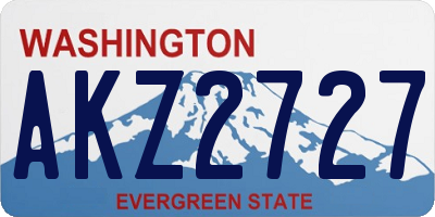 WA license plate AKZ2727