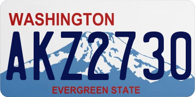 WA license plate AKZ2730