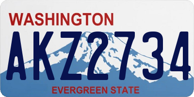 WA license plate AKZ2734