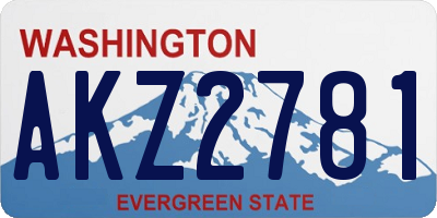 WA license plate AKZ2781