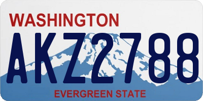 WA license plate AKZ2788