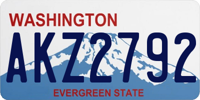 WA license plate AKZ2792