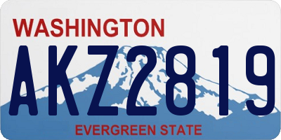 WA license plate AKZ2819