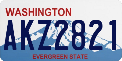 WA license plate AKZ2821