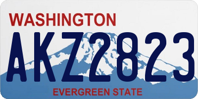 WA license plate AKZ2823