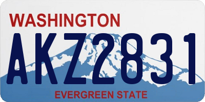 WA license plate AKZ2831