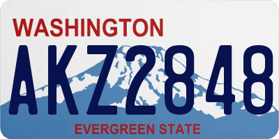 WA license plate AKZ2848