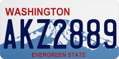 WA license plate AKZ2889