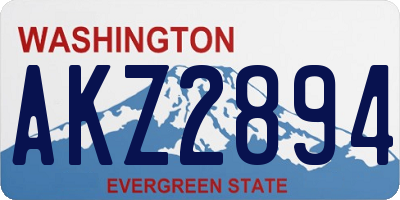 WA license plate AKZ2894
