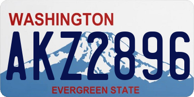 WA license plate AKZ2896