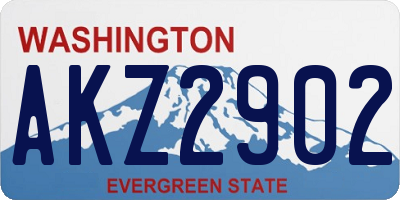 WA license plate AKZ2902