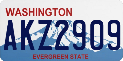WA license plate AKZ2909