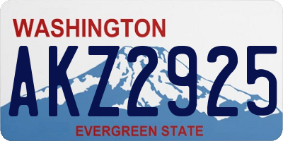 WA license plate AKZ2925