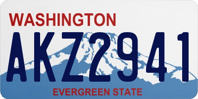 WA license plate AKZ2941
