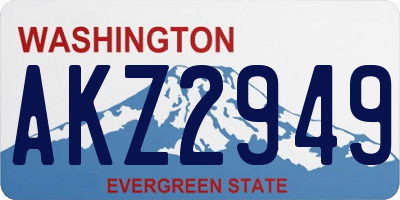 WA license plate AKZ2949
