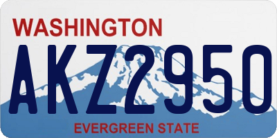 WA license plate AKZ2950